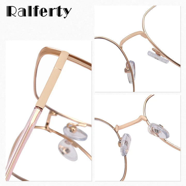 Ralferty Women's Full Rim Square Alloy Eyeglasses R82107 Full Rim Ralferty   