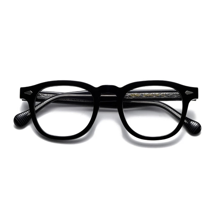 Hewei Unisex Full Rim Square Oval Acetate Eyeglasses 0034 Full Rim Hewei black  