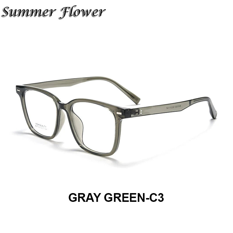 Summer Flower Women's Full Rim Square Tr 90 Titanium Eyeglasses 51020