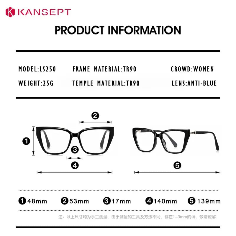 Kansept Unisex Full Rim Cat Eye Tr 90 Frames 250000 FuzWeb