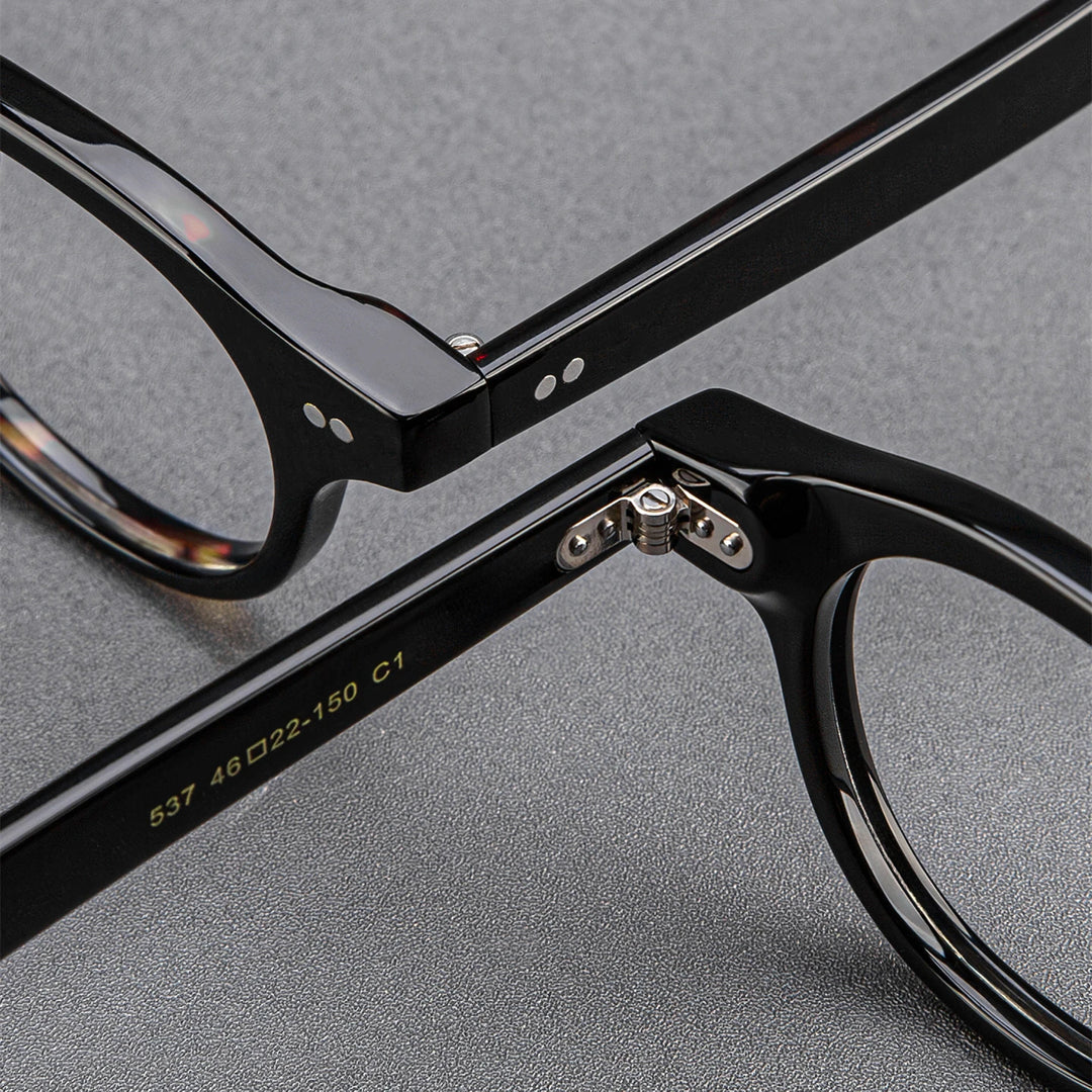 Black Mask Unisex Full Rim Round Acetate Eyeglasses BM-527