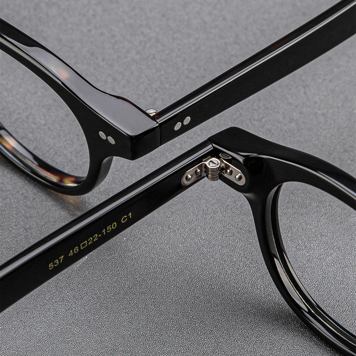 Black Mask Unisex Full Rim Round Acetate Eyeglasses BM-527