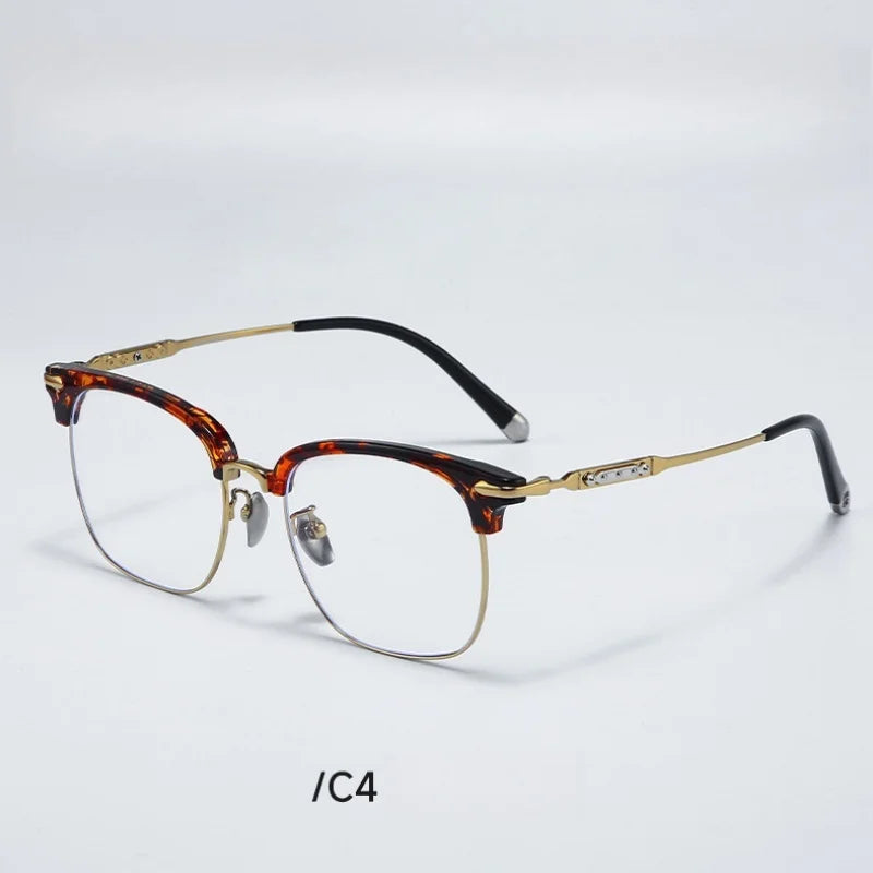 Momoja Unisex Full Rim Square Titanium Eyeglasses 122214
