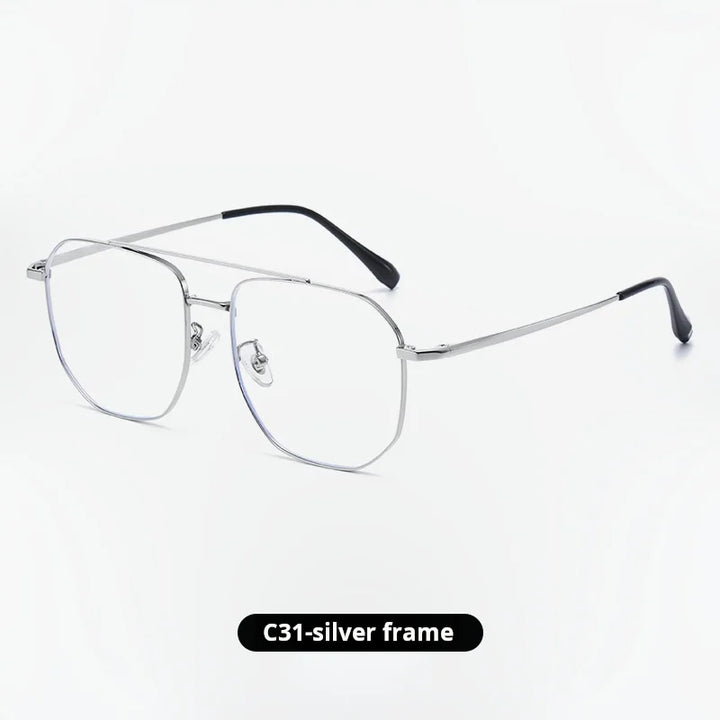 Momoja Unisex Full Rim Big Square Double Bridge Titanium Eyeglasses 725588