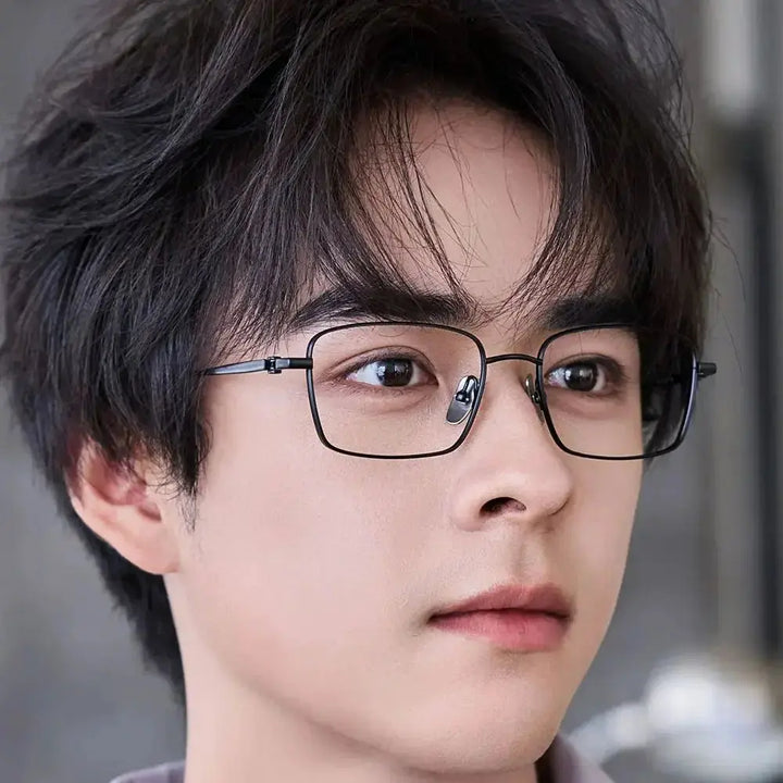 Bobbie Full Rim 810150 Unisex Titanium Square Frames — view 2 | Bobbie at FuzWeb