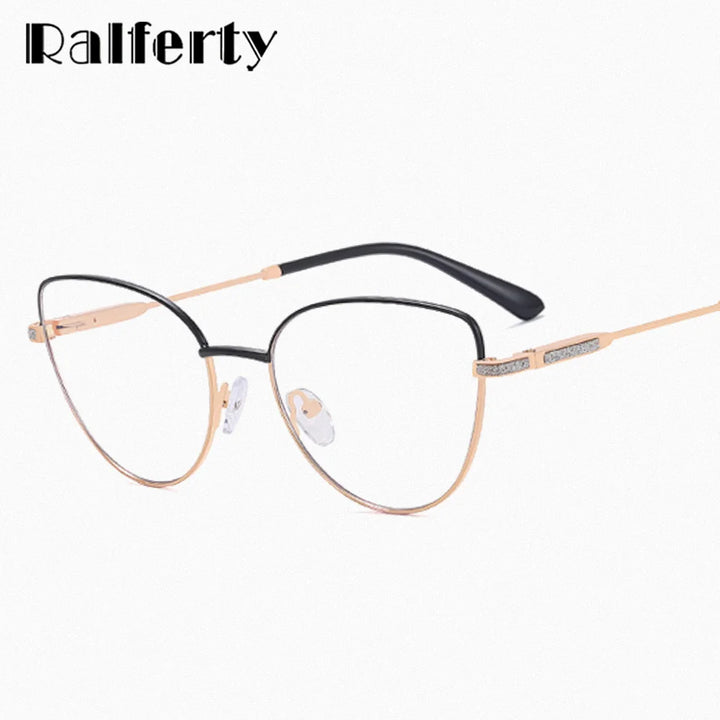 Ralferty Women's Full Rim Square Cat Eye Alloy Eyeglasses R82149 Full Rim Ralferty   