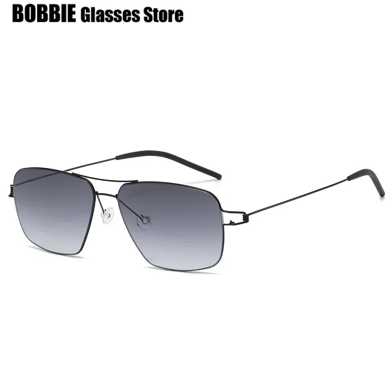 Bobbie Unisex Full Rim Square Double Bridge Titanium Sunglasses 820867