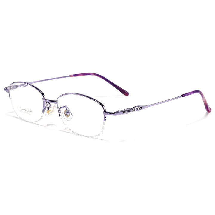 KatKani Women's Semi Rim Square Titanium Eyeglasses S7013 Semi Rim KatKani Eyeglasses   