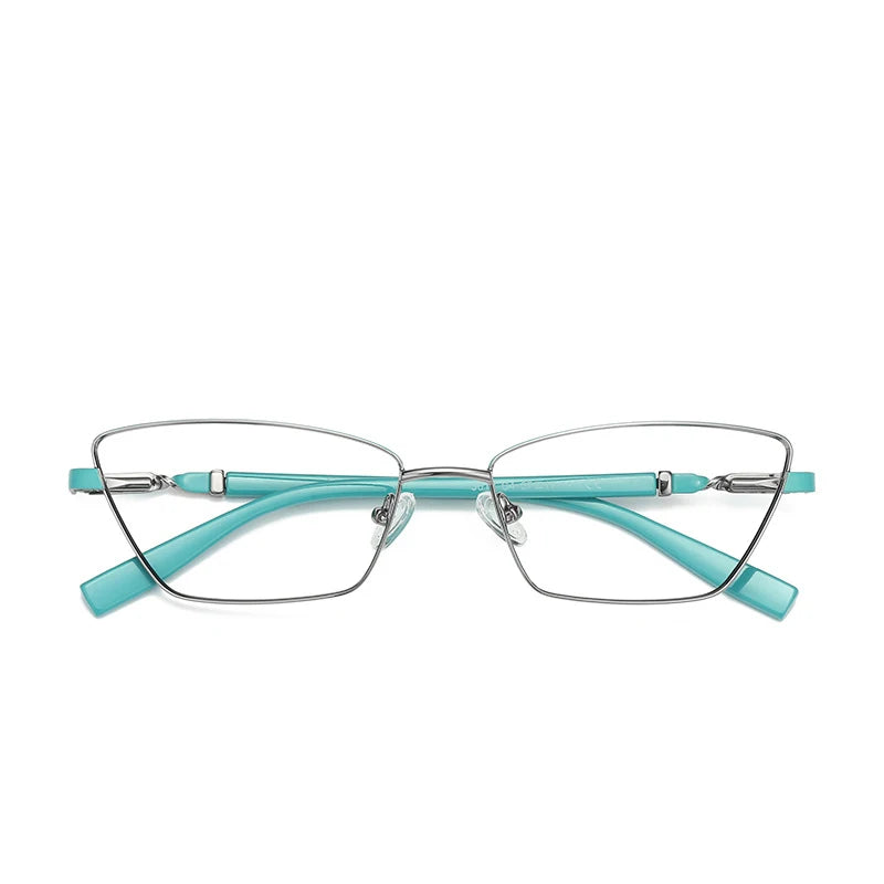 Laoyehui Women's Full Rim Rectangle Cat Eye Alloy Reading Glasses 3012 Reading Glasses Laoyehui C4 -300 