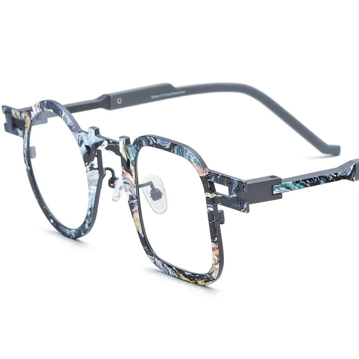 Nobler Unisex Full Rim Round Square Titanium Eyeglasses 185924