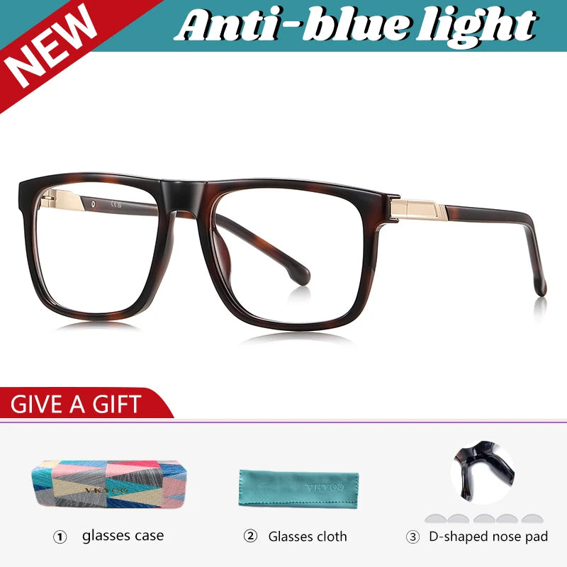 Vicky Men's Full Rim Square Brow Line Tr 90 Alloy Reading Glasses 77225