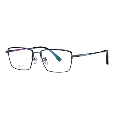 Ralferty Men's Full Rim Square Brow Line Titanium Eyeglasses 92031