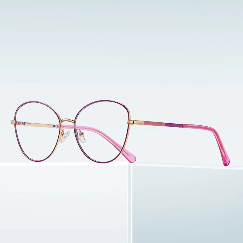 Vicky Womens Full Rim Large Round Alloy Reading Glasses Pfd3054 Reading Glasses Vicky   