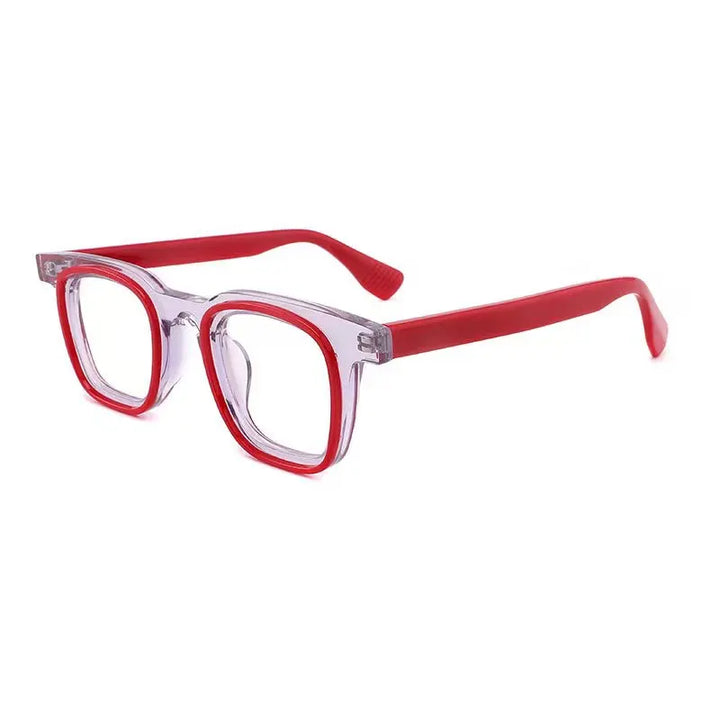 Hewei Unisex Full Rim Square Thick Acetate Eyeglasses 2296 Full Rim Hewei red  