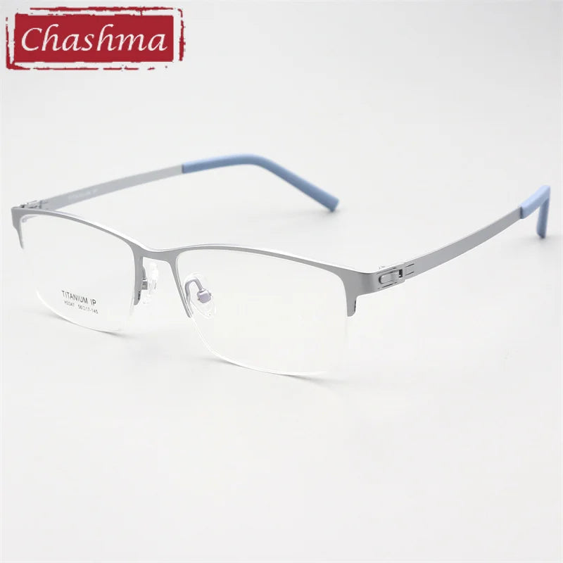 Chashma Men's Semi Rim Square Screwless Titanium Eyeglasses 882347