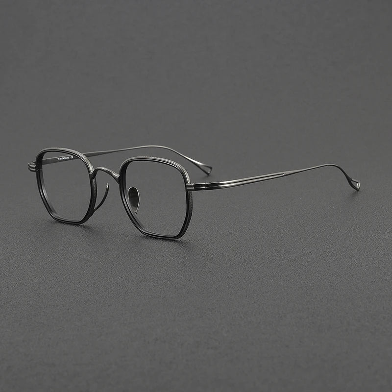 Muzz Unisex Full Rim Oval Polygon Titanium Eyeglasses 81233