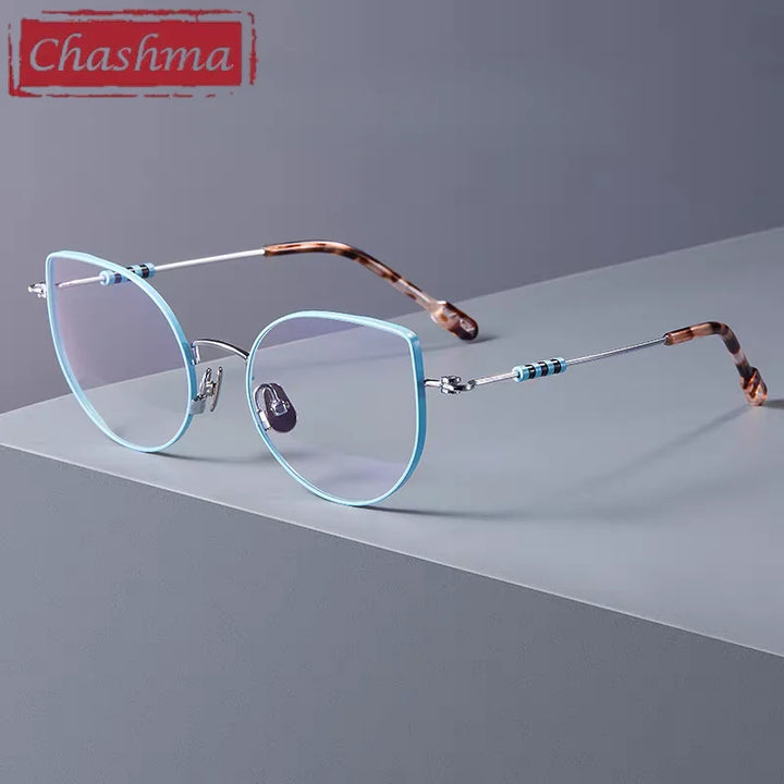 Chashma Women's Full Rim Cat Eye Acetate Titanium Eyeglasses 771001