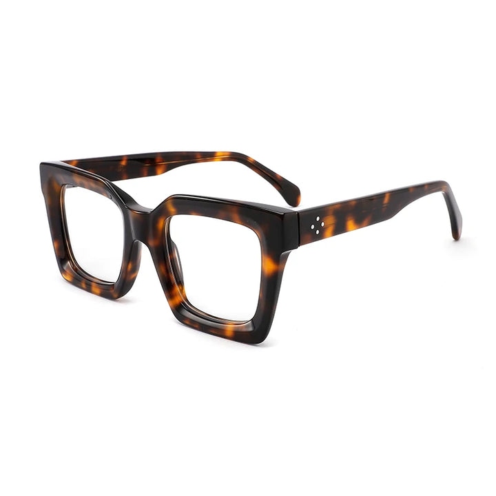 Gatenac Unisex Full Rim Square Thick Acetate Eyeglasses Gxyj156 Full Rim Gatenac Tortoiseshell