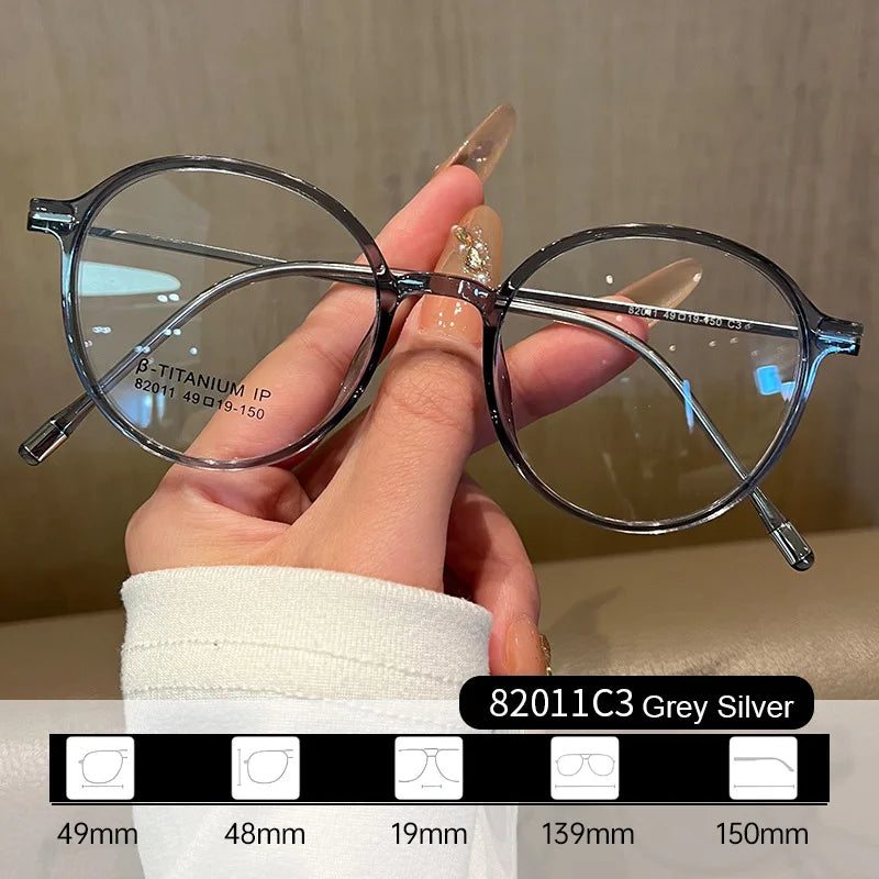 Gmei Women's Full Rim Oval Round Tr 90 Titanium Eyeglasses 82011