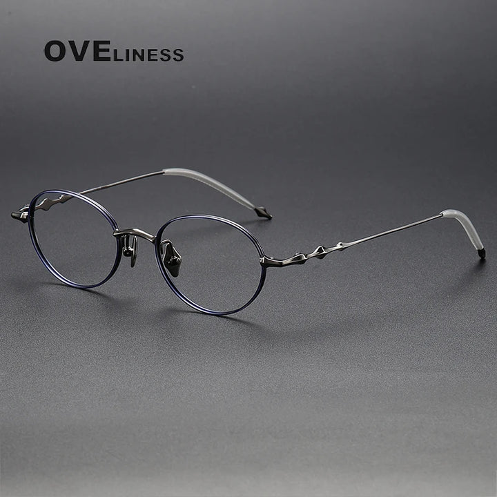 Oveliness Unisex Full Rim Oval Titanium Eyeglasses 3919 Full Rim Oveliness blue gun  