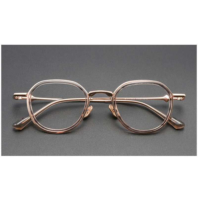 Muzz Women's Full Rim Round Square Acetate Titannium Eyeglasses 817810