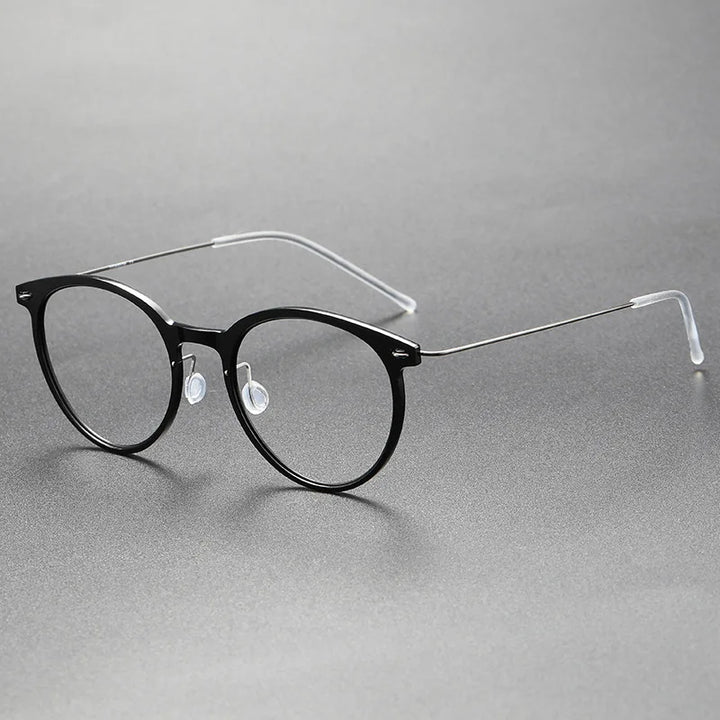 Bobbie Women's Full Rim Round Acetate Titanium Eyeglasses 696537