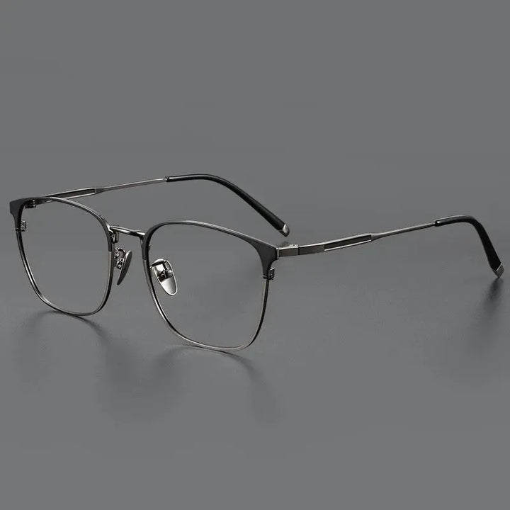 Hdcrafter Unisex Semi-Rimless Square Titanium Frames 997600 FuzWeb