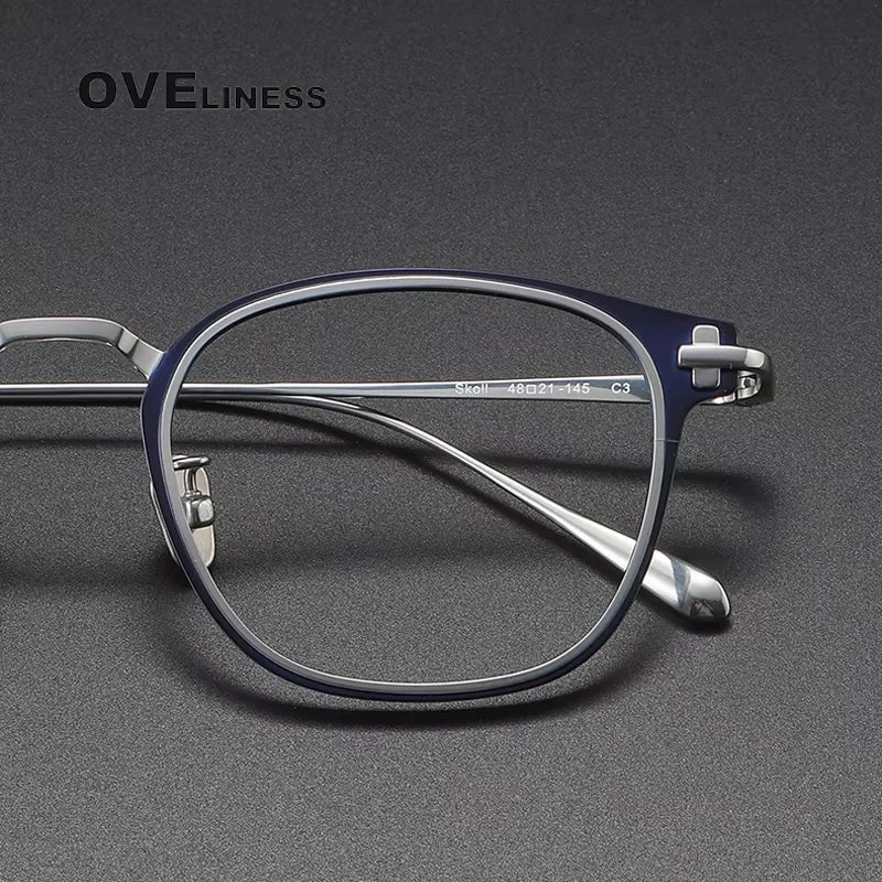 Oveliness Women's Full Rim Square Titanium Acetate Eyeglasses 13821 Full Rim Oveliness   