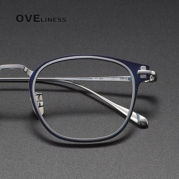 Oveliness Women's Full Rim Square Titanium Acetate Eyeglasses 13821 Full Rim Oveliness   