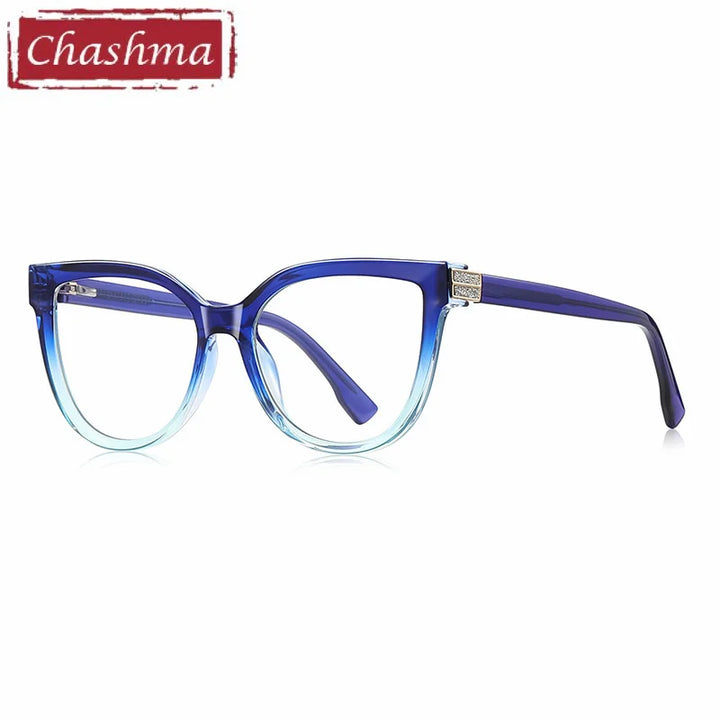 Chashma Ochki Women's Full Rim Cat Eye Tr 90 Alloy Eyeglasses 882282