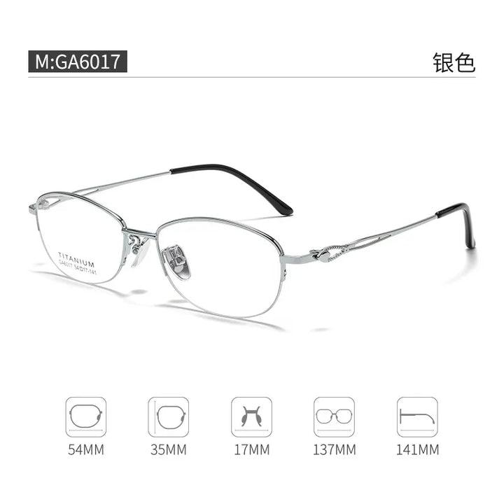Gmei Optical G6017ADY women's oval titanium alloy prescription eyeglasses — view 8