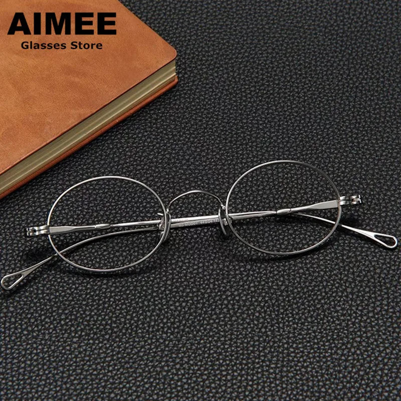 Aimee Unisex Full Rim Oval Round Titanium Eyeglasses 50501 Full Rim Aimee   
