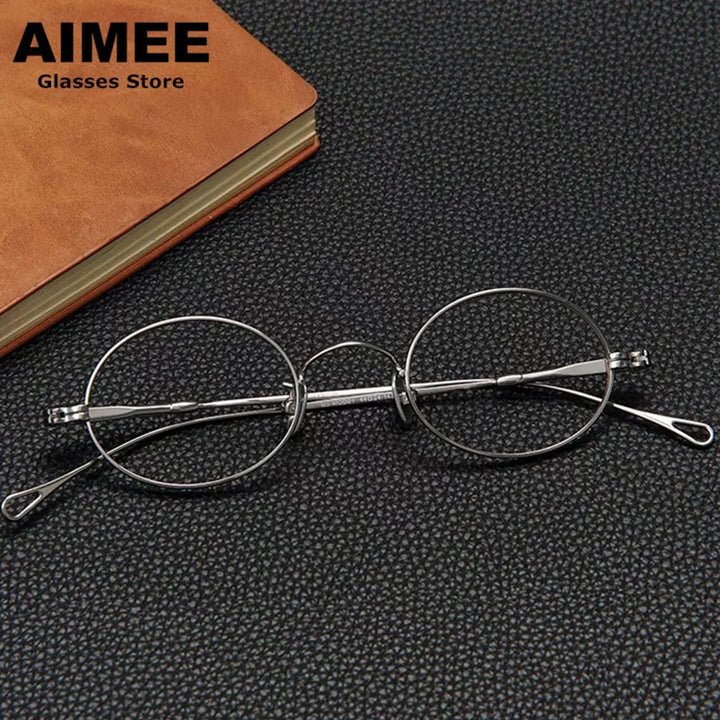 Aimee Unisex Full Rim Oval Round Titanium Eyeglasses 50501