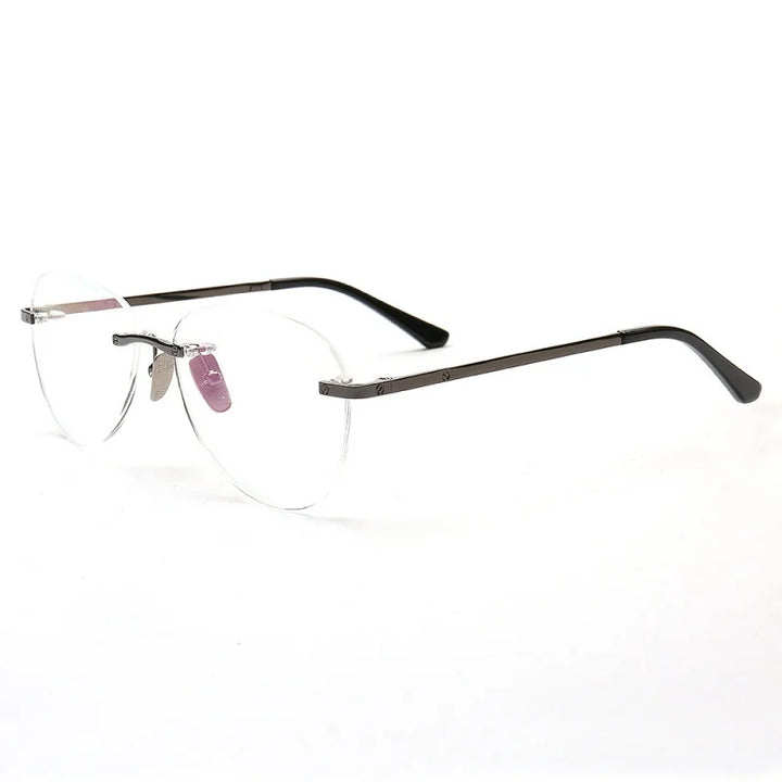 KatKani Unisex Rimless Round Titanium Eyeglasses 02540 Rimless KatKani Eyeglasses   