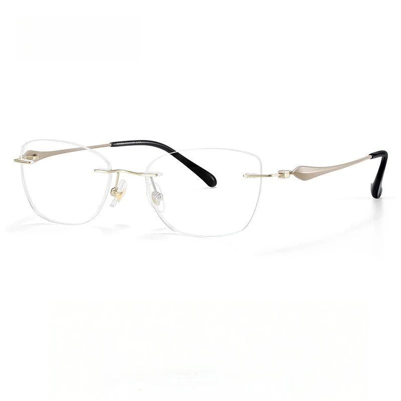 Yimaruili Unisex Rimless Cat-Eye Pure Titanium Eyeglasses Z6163 — view 4 | Yimaruili at FuzWeb