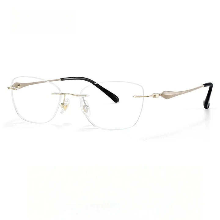 Yimaruili Unisex Rimless Cat-Eye Pure Titanium Eyeglasses Z6163 — view 4 | Yimaruili at FuzWeb