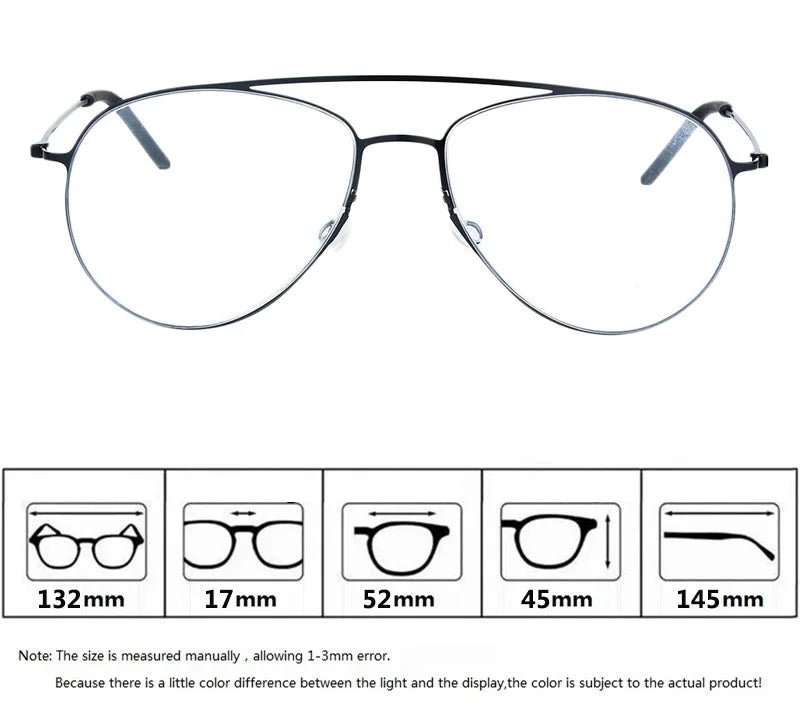Aimee Women's Full Rim Oval Double Bridge Titanium Eyeglasses 550711