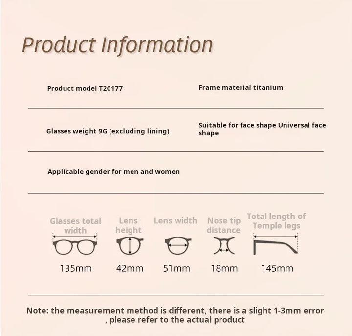 Momoja Women's Semi Rim Polygon Oval Titanium Eyeglasses 20177