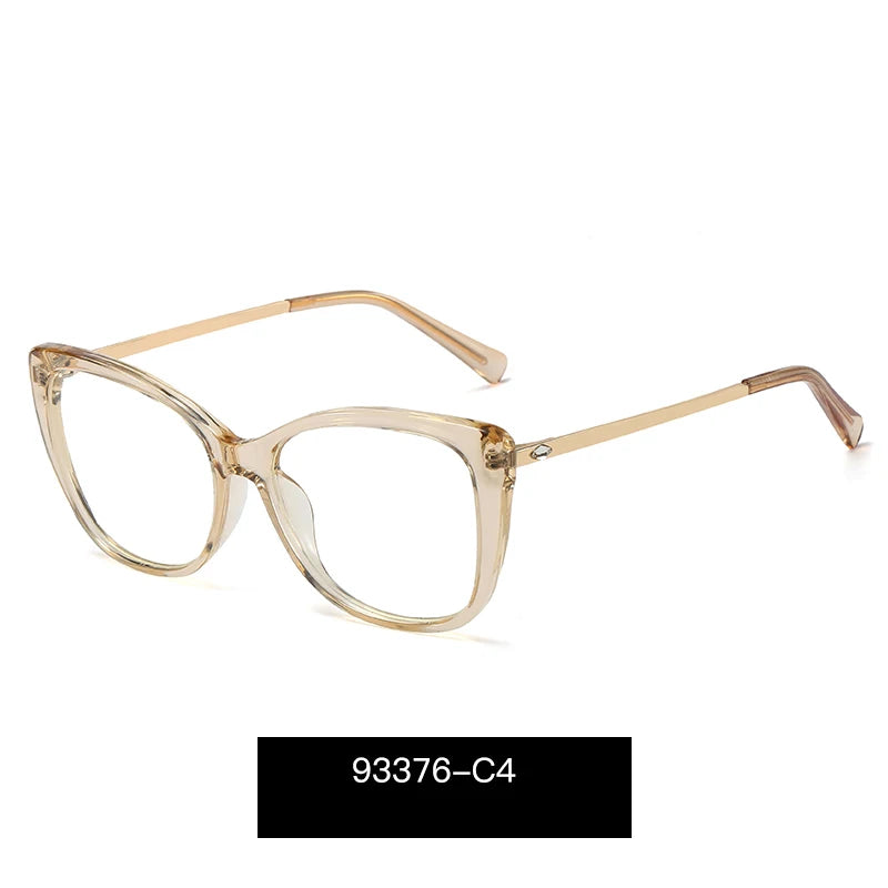 Handoer Women's Full Rim Square Cat Eye Tr 90 Alloy Eyeglasses 93376