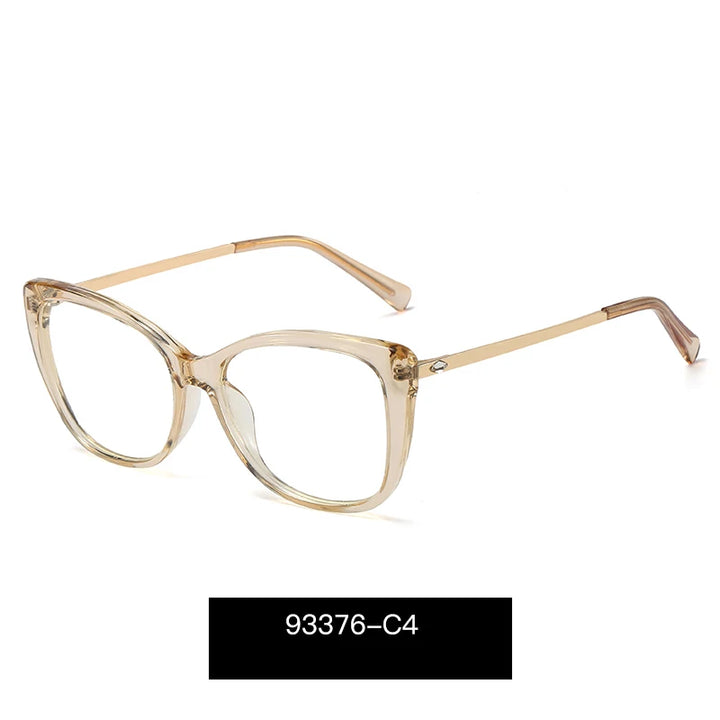 Handoer Women's Full Rim Square Cat Eye Tr 90 Alloy Eyeglasses 93376