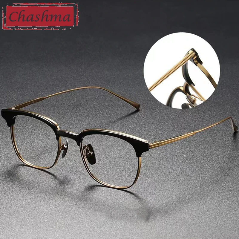 Chashma Women's Full Rim Square Acetate Titanium Eyeglasses 12721 Full Rim Chashma   