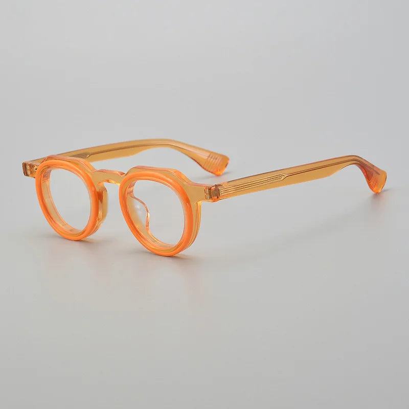 Hewei Unisex Full Rim Flat Top Oval Acetate Eyeglasses 2294 Full Rim Hewei orange  