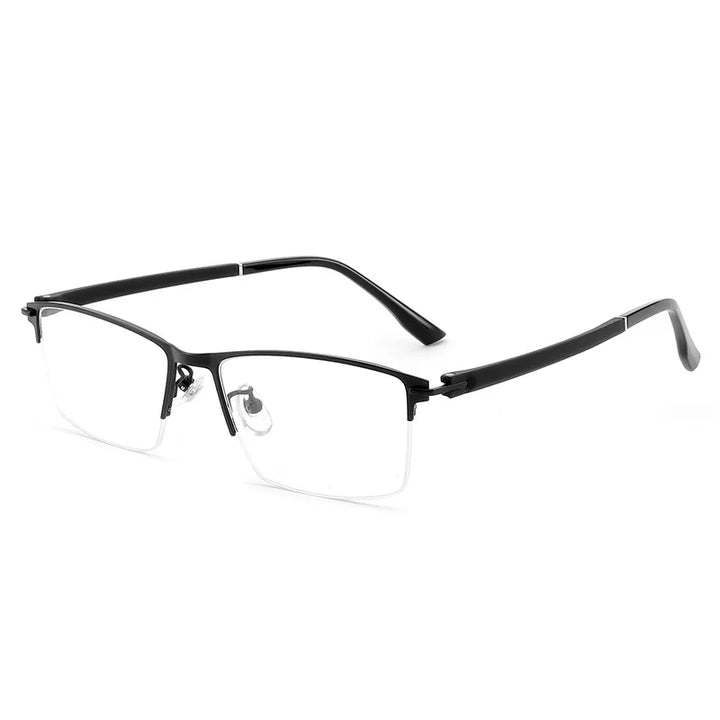 KatKani Unisex Semi Rim Square Alloy Eyeglasses K8812 Semi Rim KatKani Eyeglasses Black  