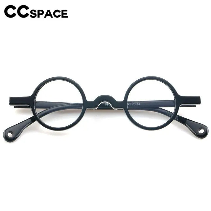CCSpace Unisex Full Rim Small Round Acetate Eyeglasses 56935 Full Rim CCspace   
