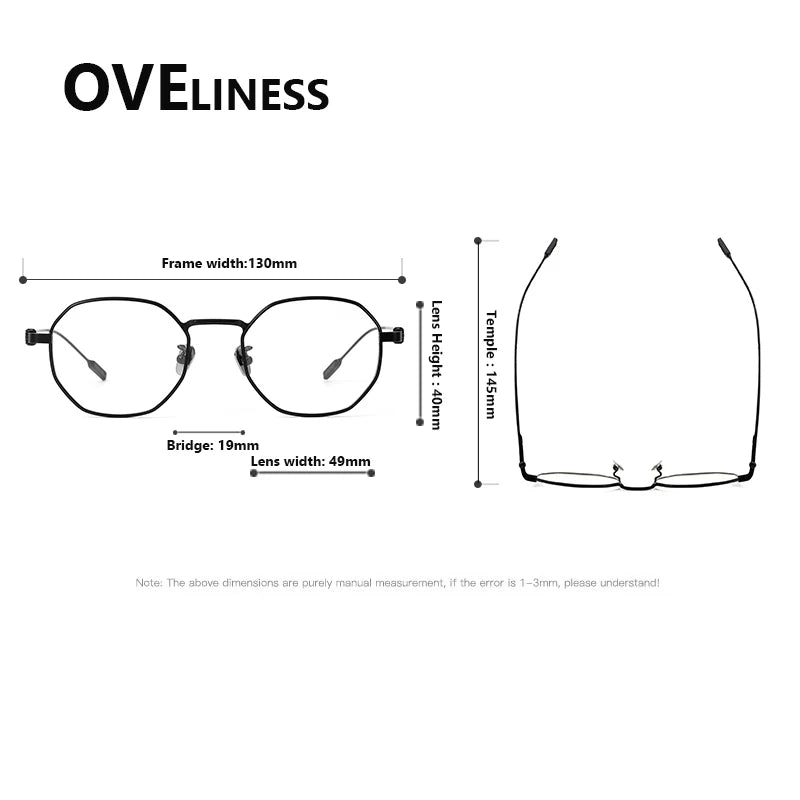 Oveliness Women's Full Rim Square Oval Titanium Eyeglasses 872130 Full Rim Oveliness