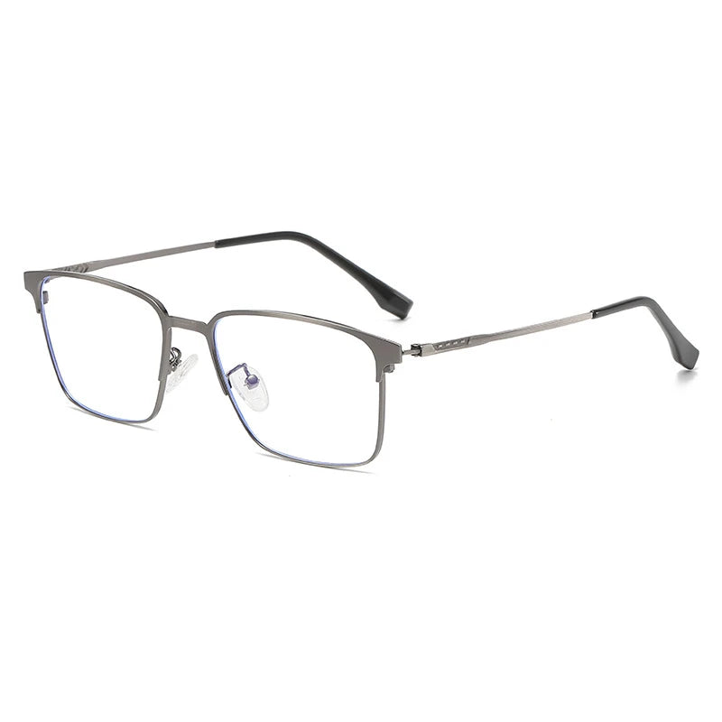 Cubojue Men's Full Rim Square Titanium Reading Glasses 101979 Reading Glasses Cubojue 101949 grey 0 