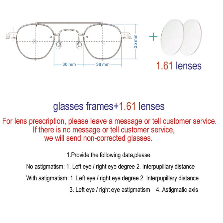 Yujo Unisex Full Rim Round Double Bridge Screwless Steel Eyeglasses 3838 Full Rim Yujo C1 CHINA 