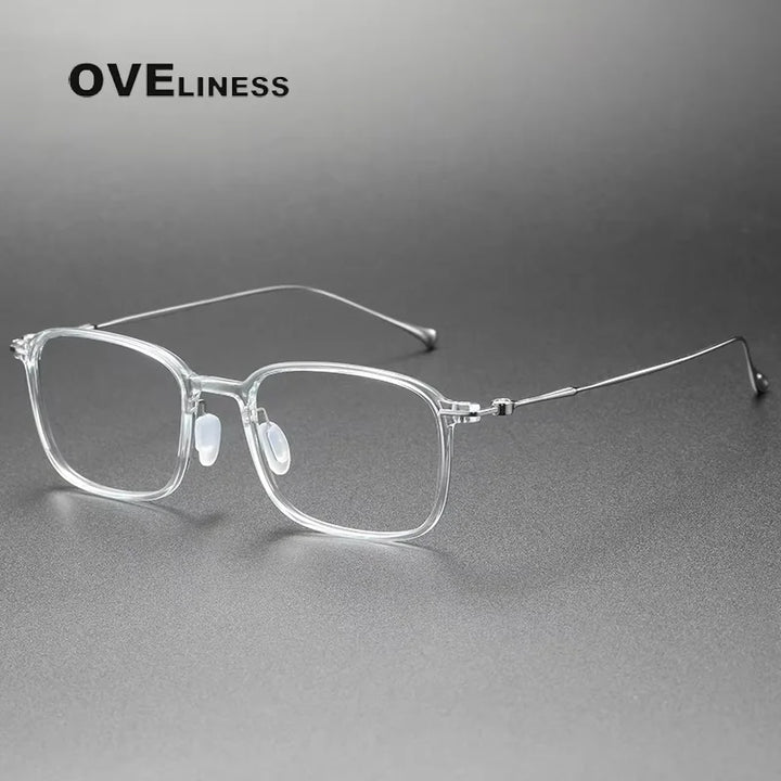 Oveliness Unisex Full Rim Square Acetate Titanium Eyeglasses 78644