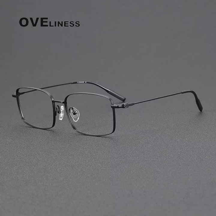 Oveliness Men's Full Rim Oval Square Titanium Eyeglasses 81023