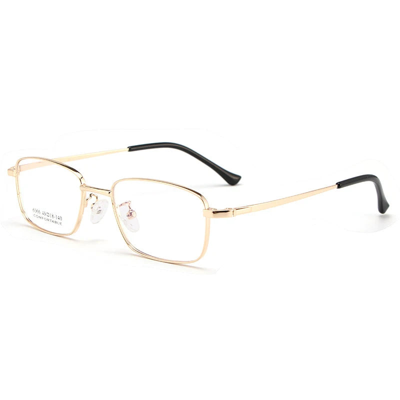 KatKani Men's Full Rim Square Titanium Eyeglasses 6066 Full Rim KatKani Eyeglasses Gold  